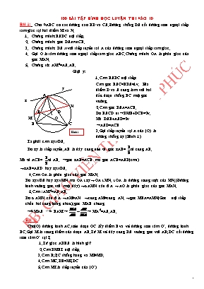 100 Bài tập Hình học luyện thi vào Lớp 10 - FB Giáo viên THCS Vĩnh Phúc